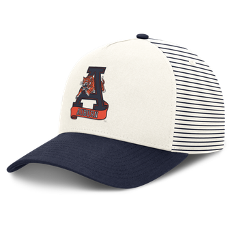 Unisex Nike  White/Navy Auburn Tigers Vault Striped A-Frame Rise Adjustable Hat