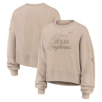 Women's Nike Tan Texas Longhorns Neutral Stance Collection Oversized Phoenix Fleece Sweatshirt
