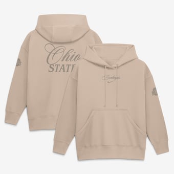 Women's Nike Tan Ohio State Buckeyes Neutral Stance Phoenix Fleece Oversized Hoodie