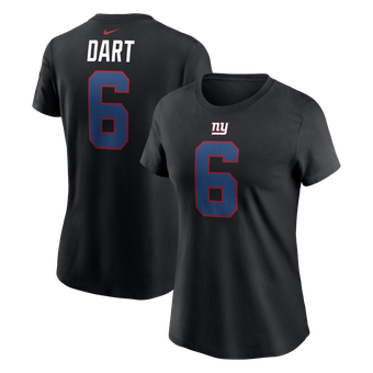 Women's Nike Jaxson Dart Black New York Giants Name & Number T-Shirt