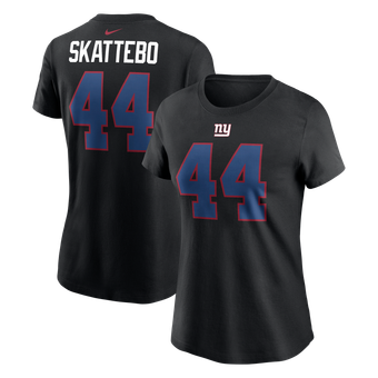 Women's Nike Cam Skattebo Black New York Giants Name & Number T-Shirt