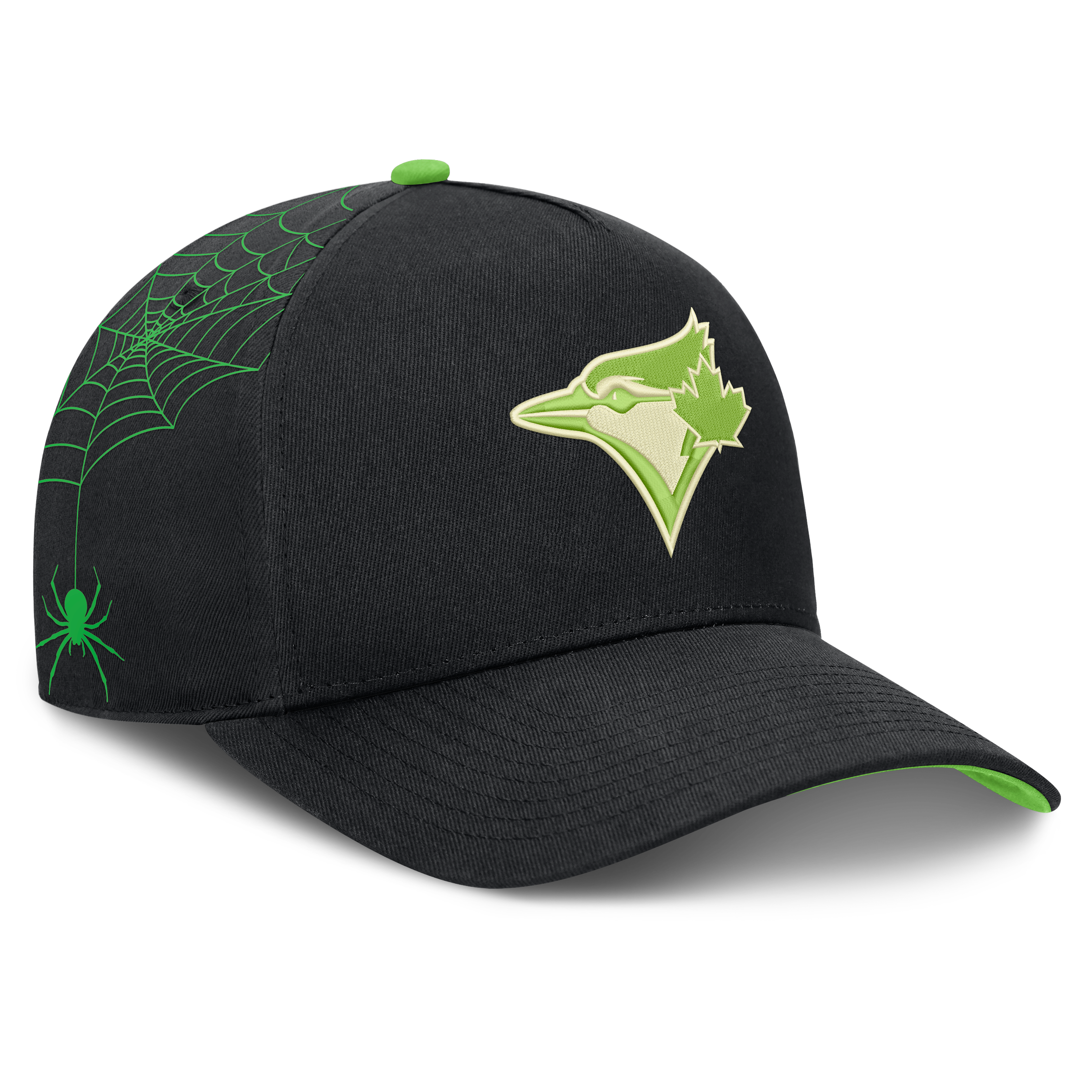 Men's Nike  Black Toronto Blue Jays Halloween Glow in the Dark Rise Dri-FIT A-Frame Adjustable Hat
