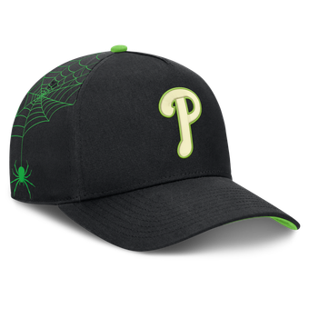 Men's Nike Black Philadelphia Phillies Halloween Glow in the Dark Rise Dri-FIT A-Frame Adjustable Hat