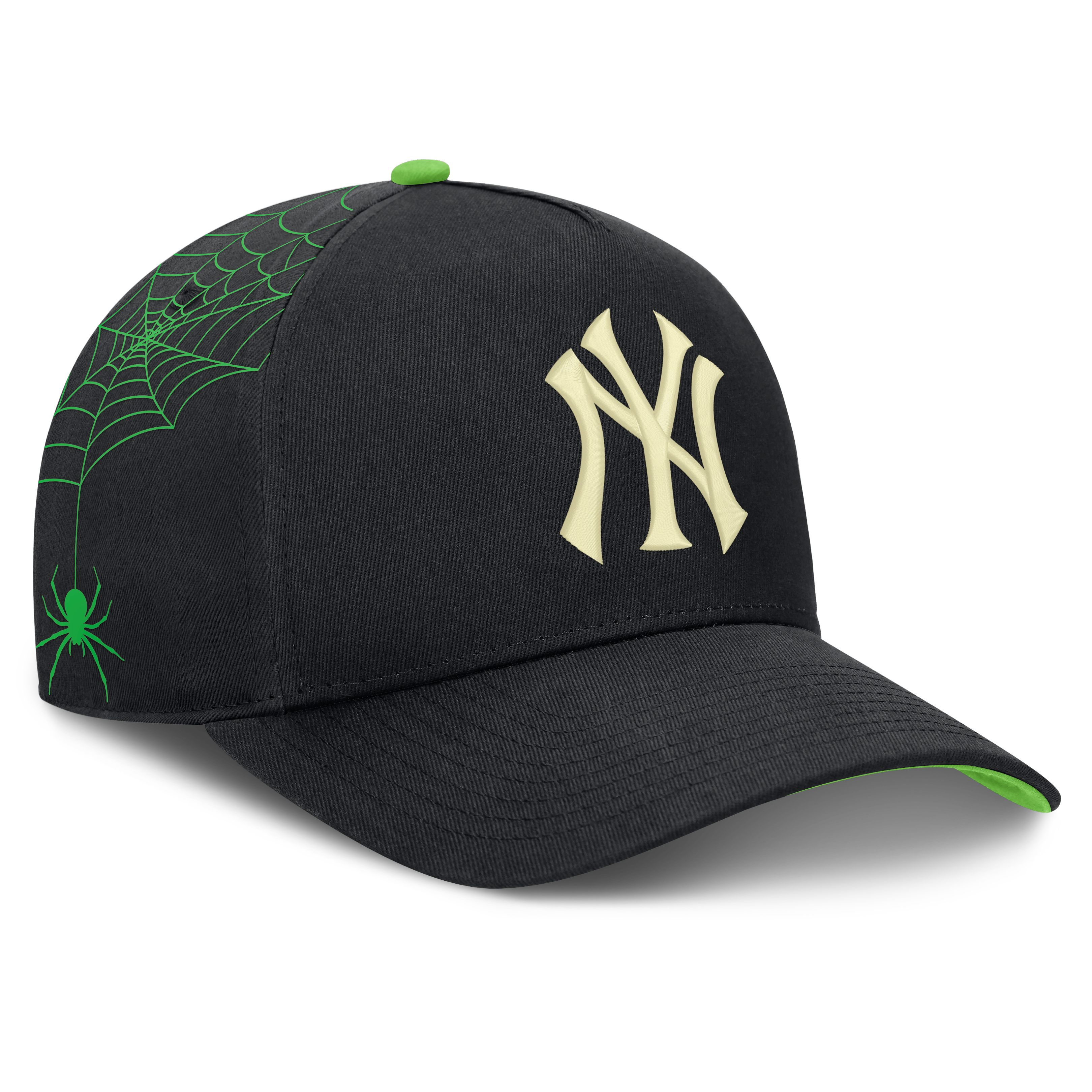 Men's Nike  Black New York Yankees Halloween Glow in the Dark Rise Dri-FIT A-Frame Adjustable Hat