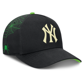 Men's Nike  Black New York Yankees Halloween Glow in the Dark Rise Dri-FIT A-Frame Adjustable Hat