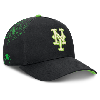 Men's Nike Black New York Mets Halloween Glow in the Dark Rise Dri-FIT A-Frame Adjustable Hat