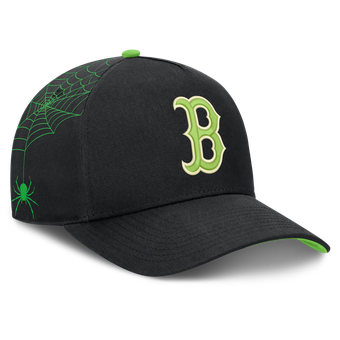 Men's Nike  Black Boston Red Sox Halloween Glow in the Dark Rise Dri-FIT A-Frame Adjustable Hat