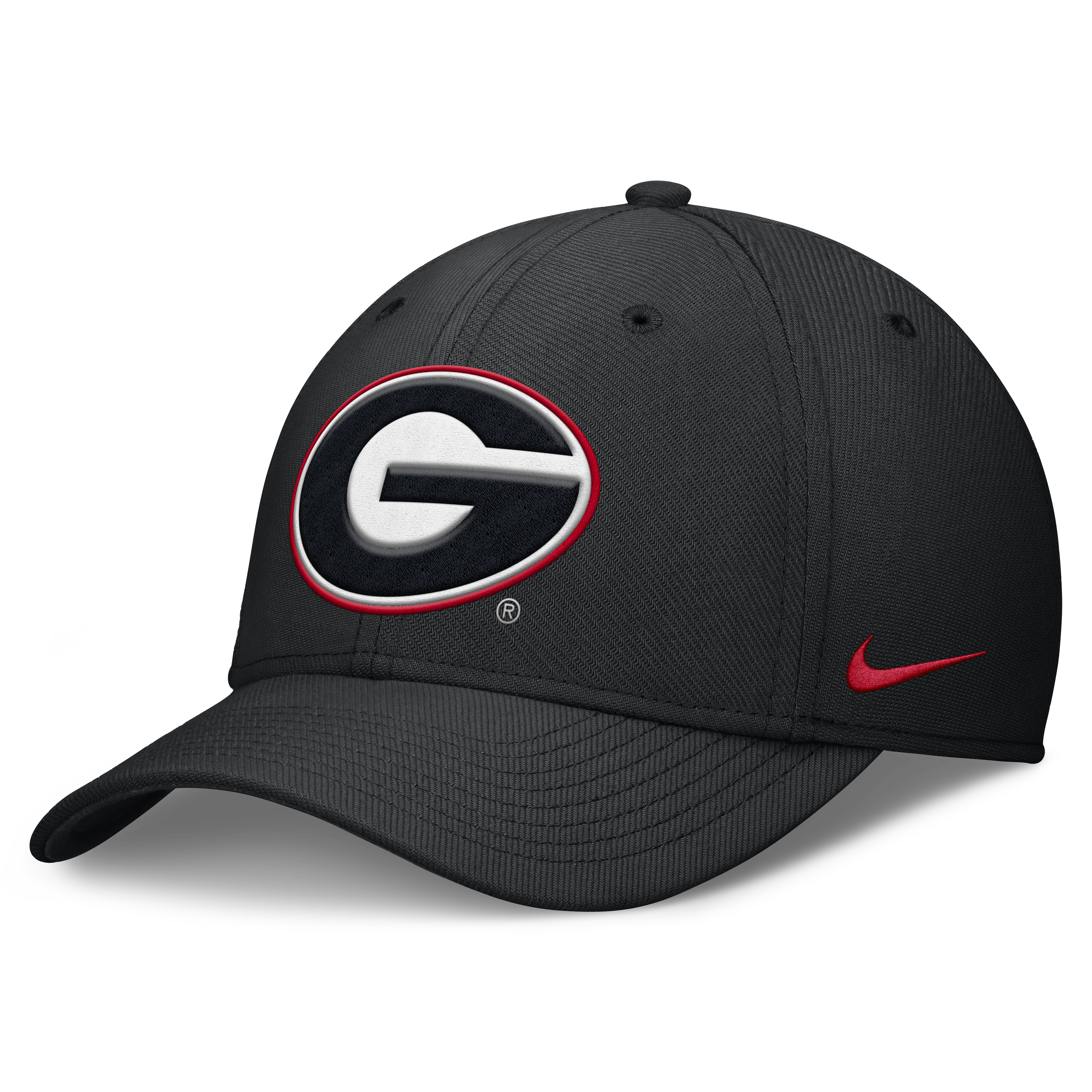 Men's Nike Black Georgia Bulldogs Rise SwooshFlex Dri-FIT Hat