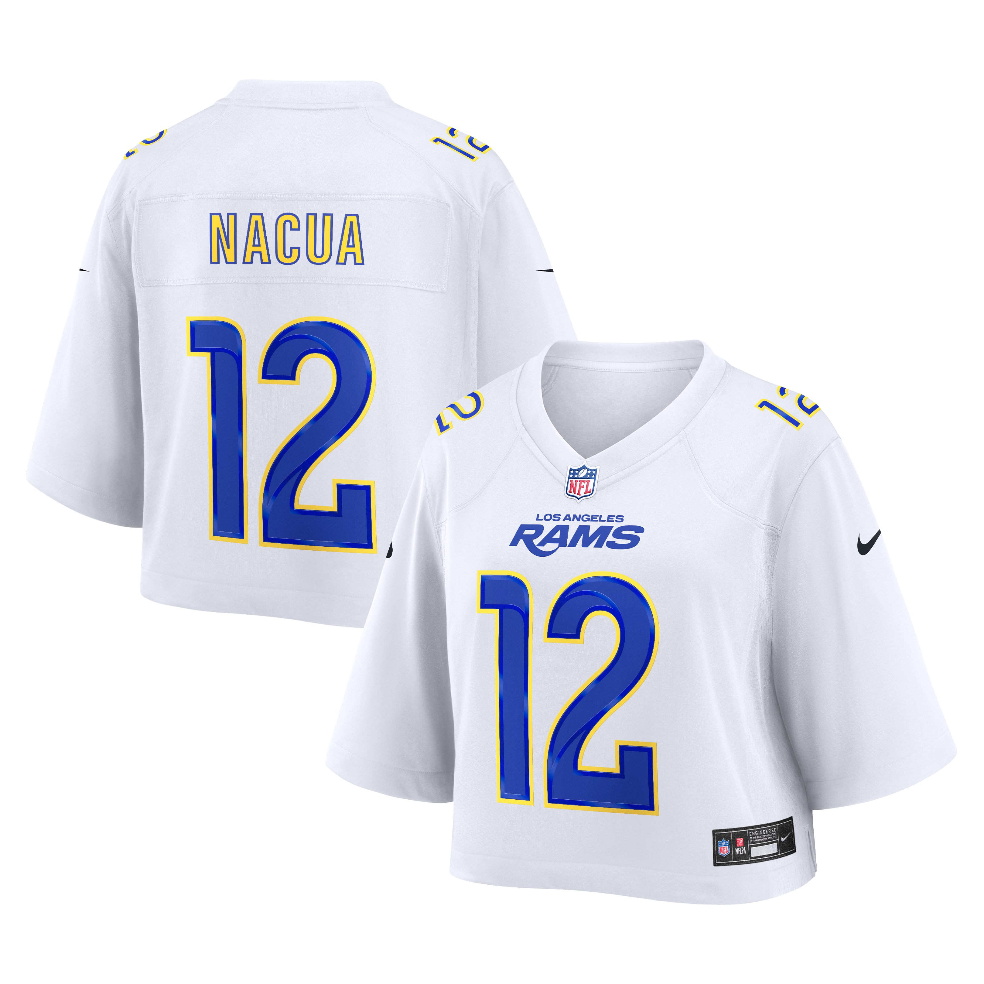 Women's Nike Puka Nacua White Los Angeles Rams Cropped Fashion Game Jersey