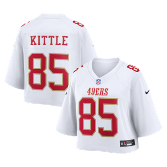 Women's Nike George Kittle White San Francisco 49ers Cropped Fashion Game Jersey