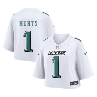 Women's Nike Jalen Hurts White Philadelphia Eagles Cropped Fashion Game Jersey