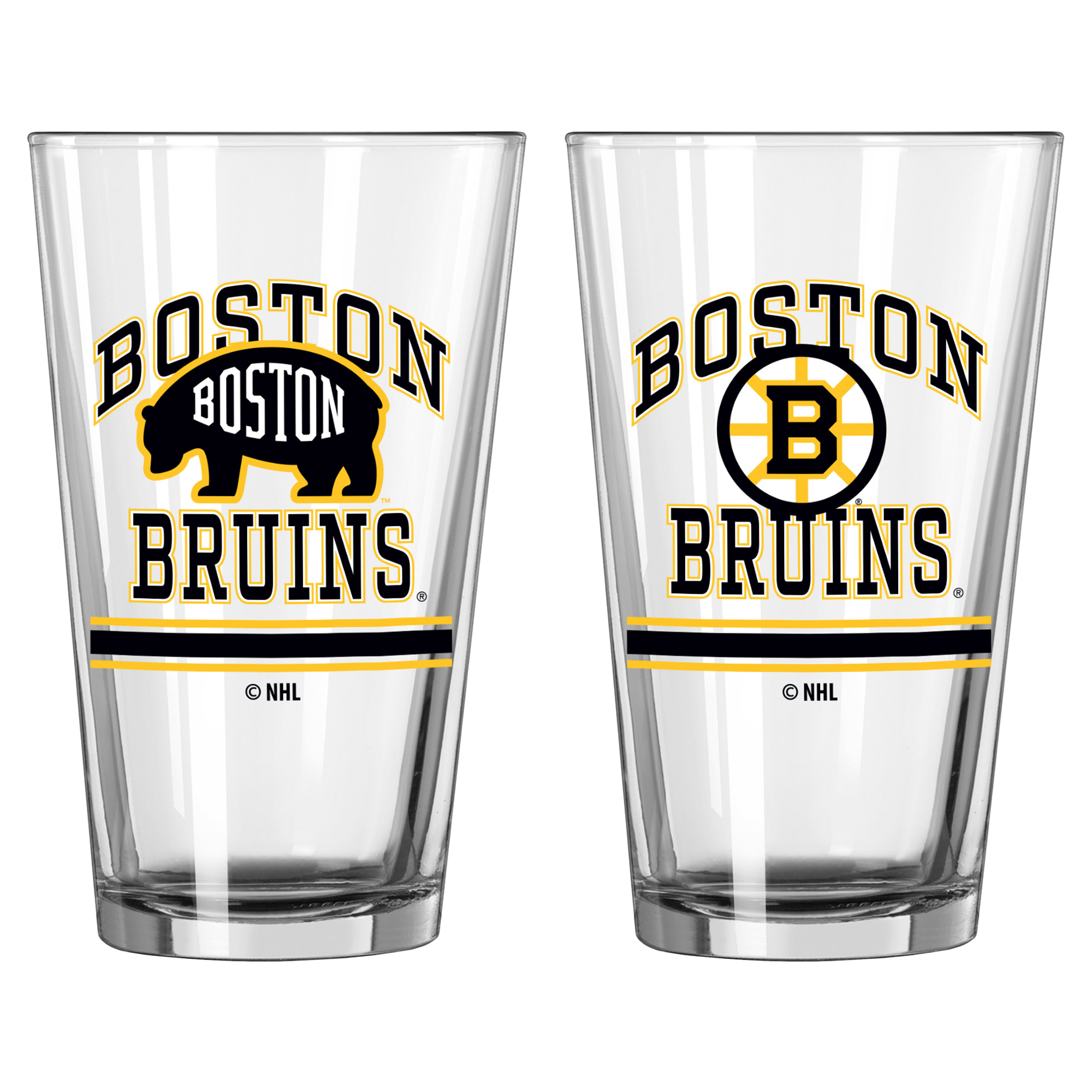 Boston Bruins 16oz. Pint Glass Two Pack
