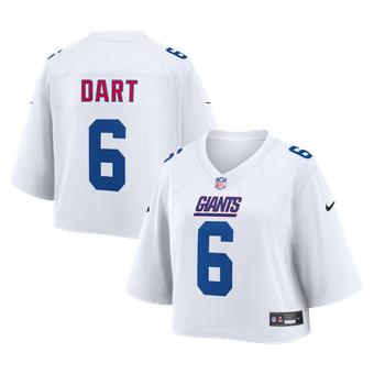 Women's Nike Jaxson Dart White New York Giants Cropped Fashion Game Jersey