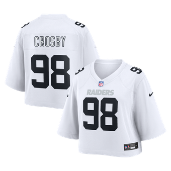 Women's Nike Maxx Crosby White Las Vegas Raiders Cropped Fashion Game Jersey
