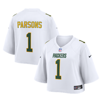 Women's Nike Micah Parsons White Green Bay Packers Cropped Fashion Game Jersey