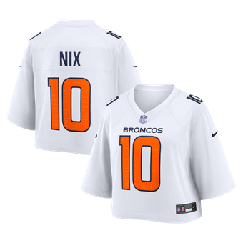 Women's Nike Bo Nix White Denver Broncos Cropped Fashion Game Jersey