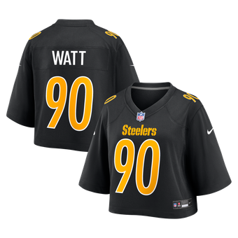 Women's Nike T.J. Watt Black Pittsburgh Steelers Cropped Fashion Game Jersey