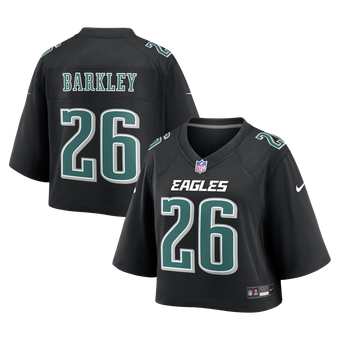Women's Nike Saquon Barkley Black Philadelphia Eagles Cropped Fashion Game Jersey