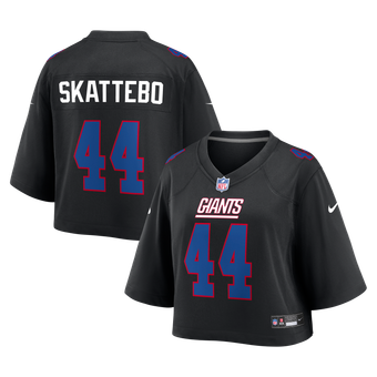 Women's Nike Cam Skattebo Black New York Giants Cropped Fashion Game Jersey