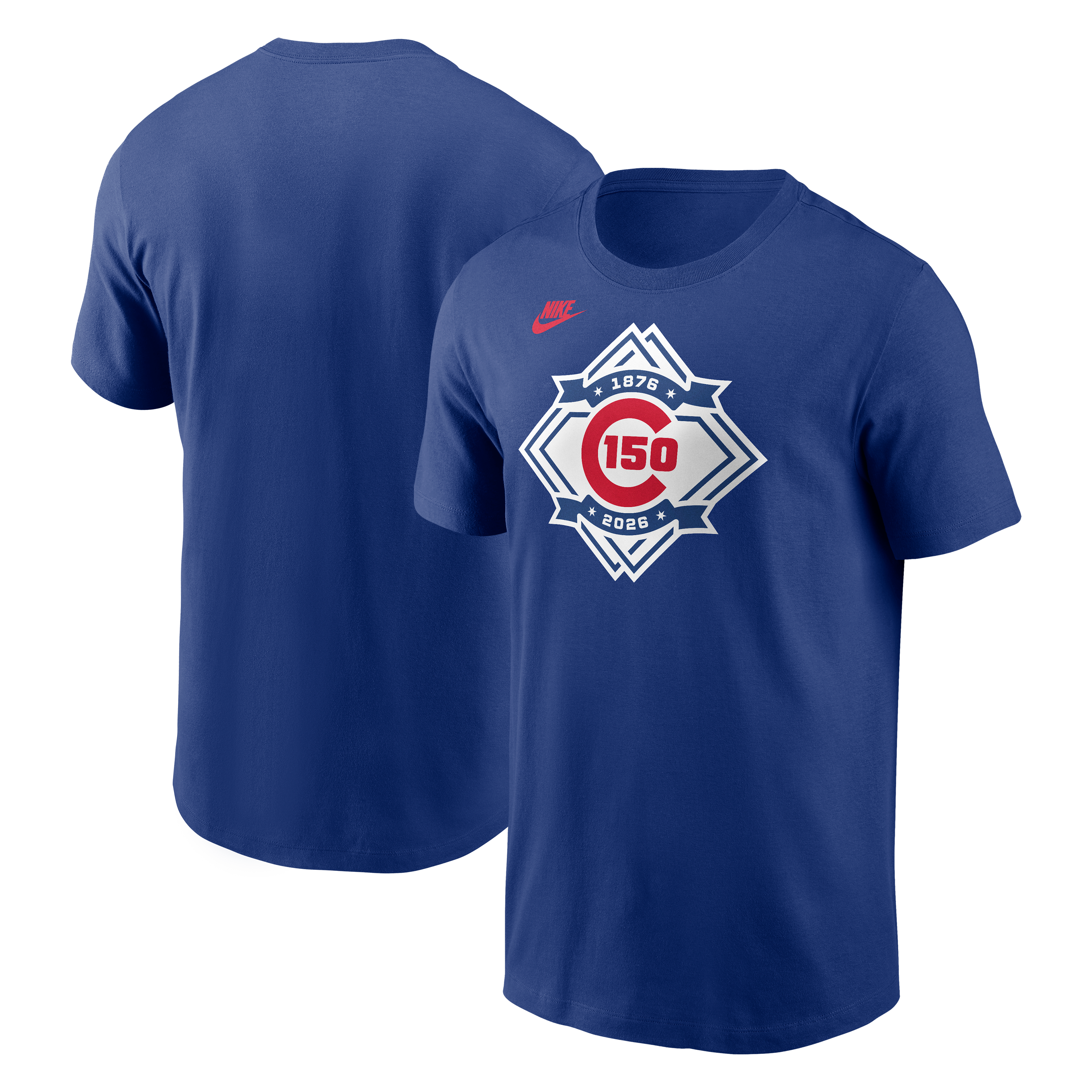 Men's Nike Heather Royal Chicago Cubs 150th Anniversary Tri-Blend T-Shirt