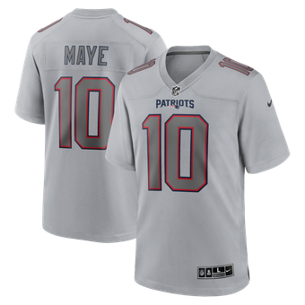 Men's Nike Drake Maye Gray New England Patriots Atmosphere Fashion Game Jersey