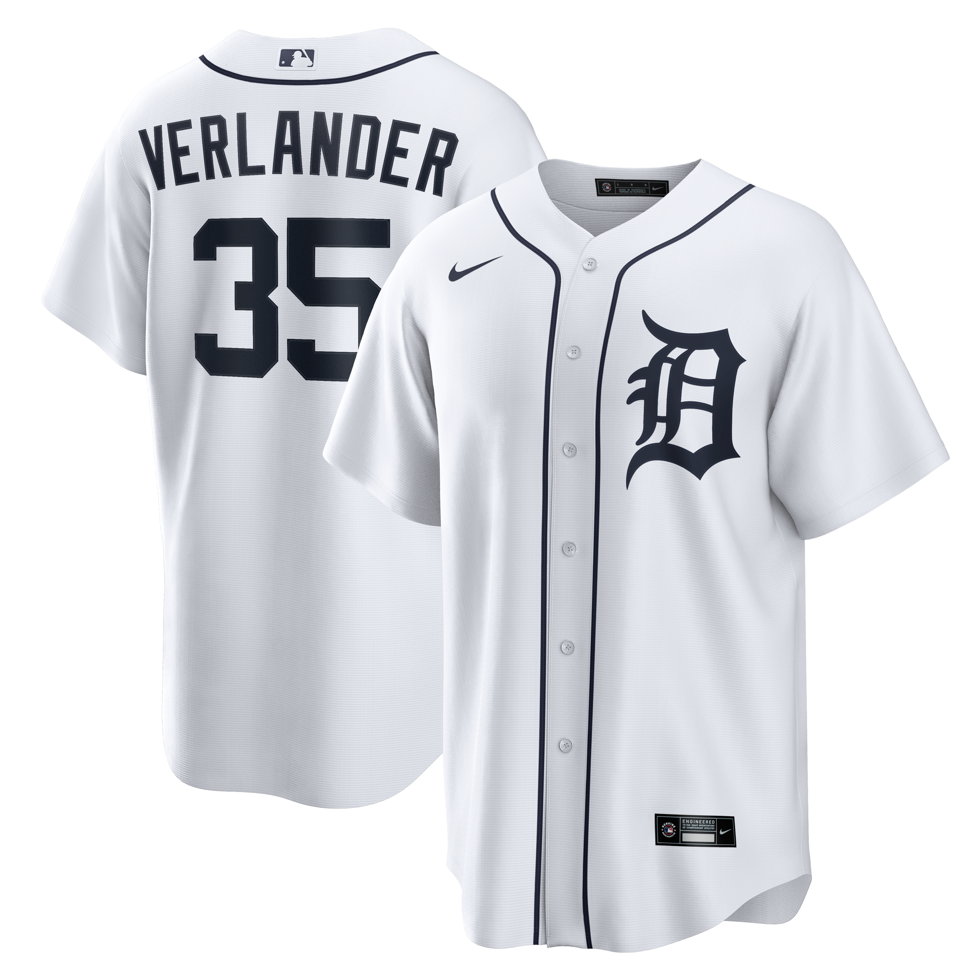 Men's Nike Justin Verlander White Detroit Tigers Home Replica Jersey