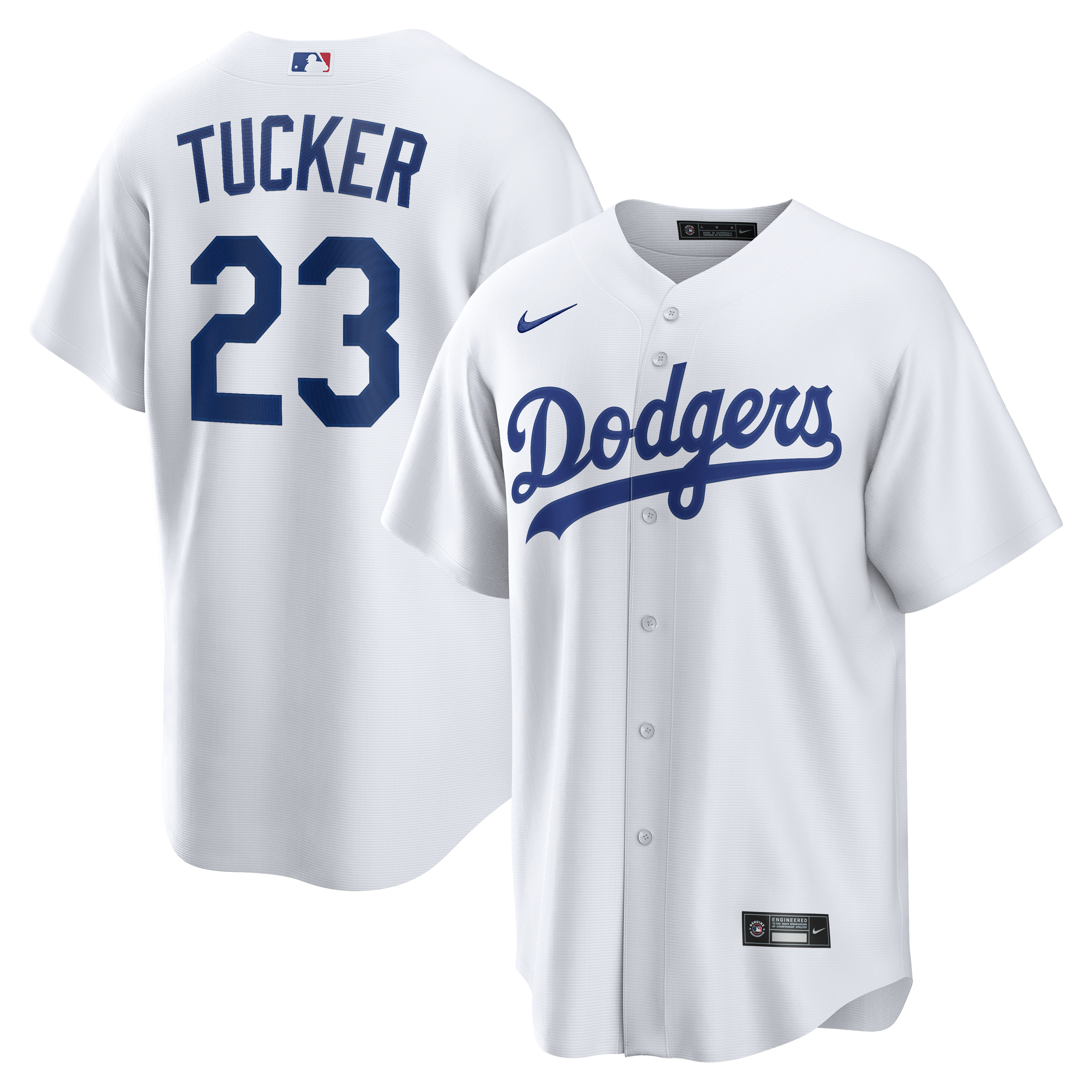 Men's Nike Kyle Tucker White Los Angeles Dodgers Home Replica Jersey