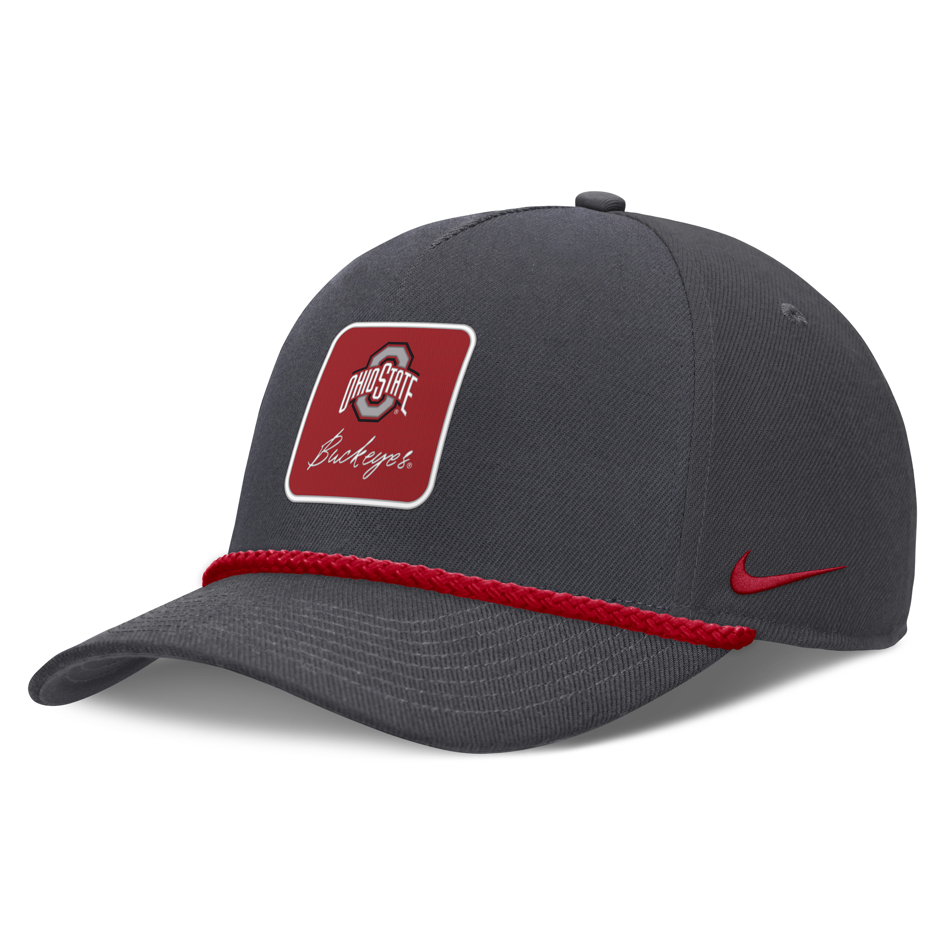 Unisex Nike Anthracite Ohio State Buckeyes Script Rope Rise Adjustable Hat