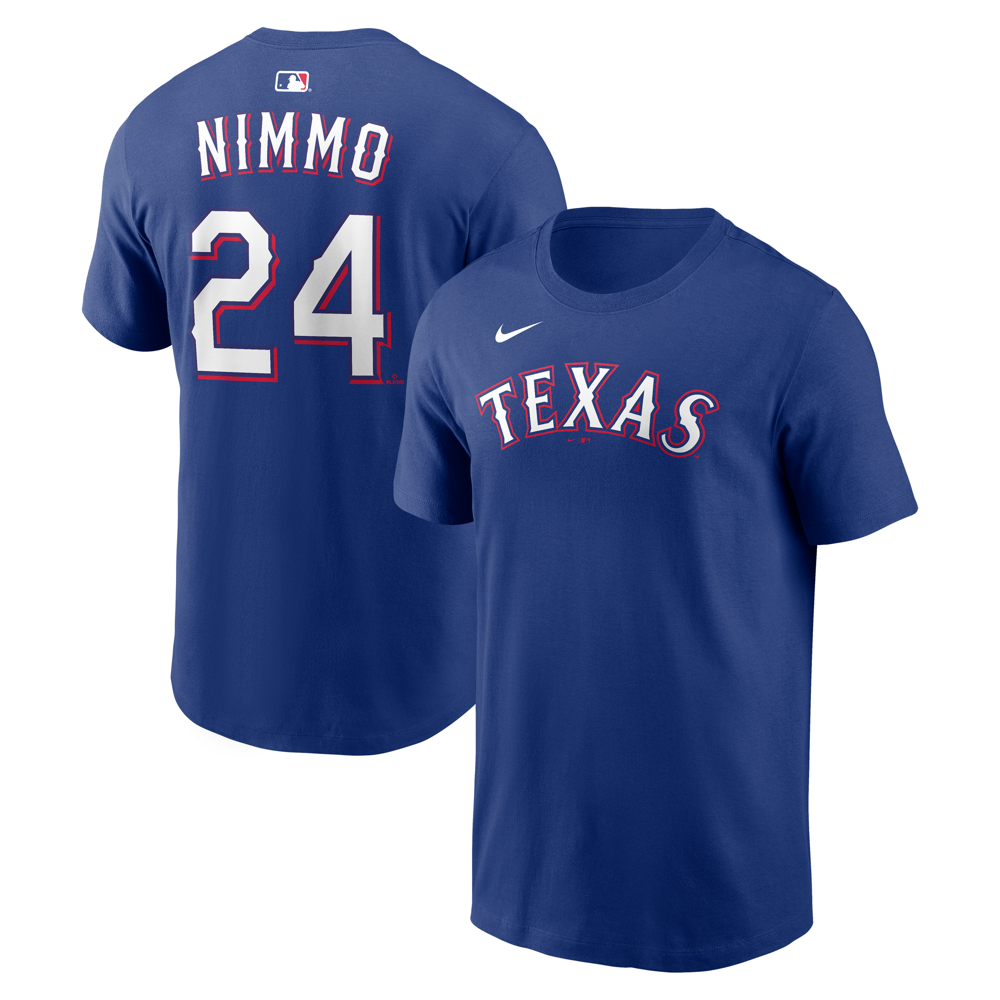 Men's Nike Brandon Nimmo Royal Texas Rangers Name & Number T-Shirt