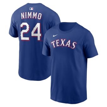 Men's Nike Brandon Nimmo Royal Texas Rangers Name & Number T-Shirt
