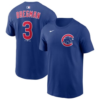 Men's Nike Alex Bregman Royal Chicago Cubs Name & Number T-Shirt