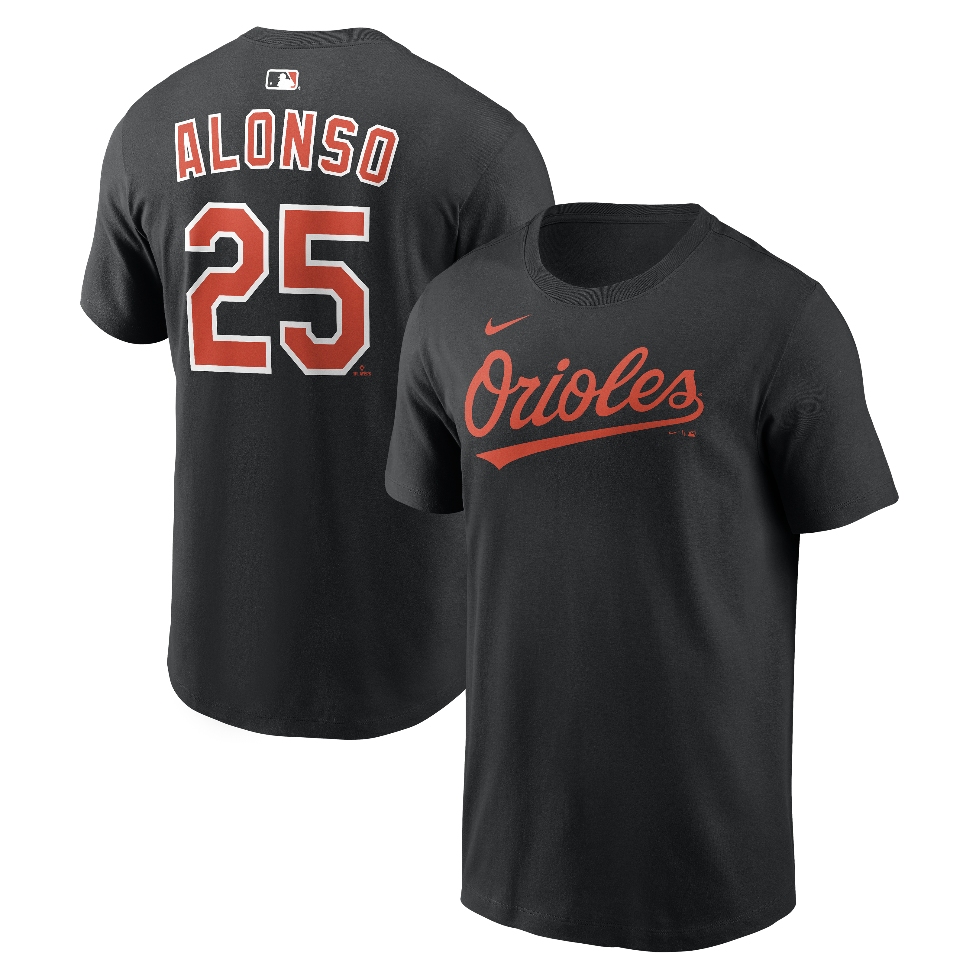 Men's Nike Pete Alonso Black Baltimore Orioles Name & Number T-Shirt