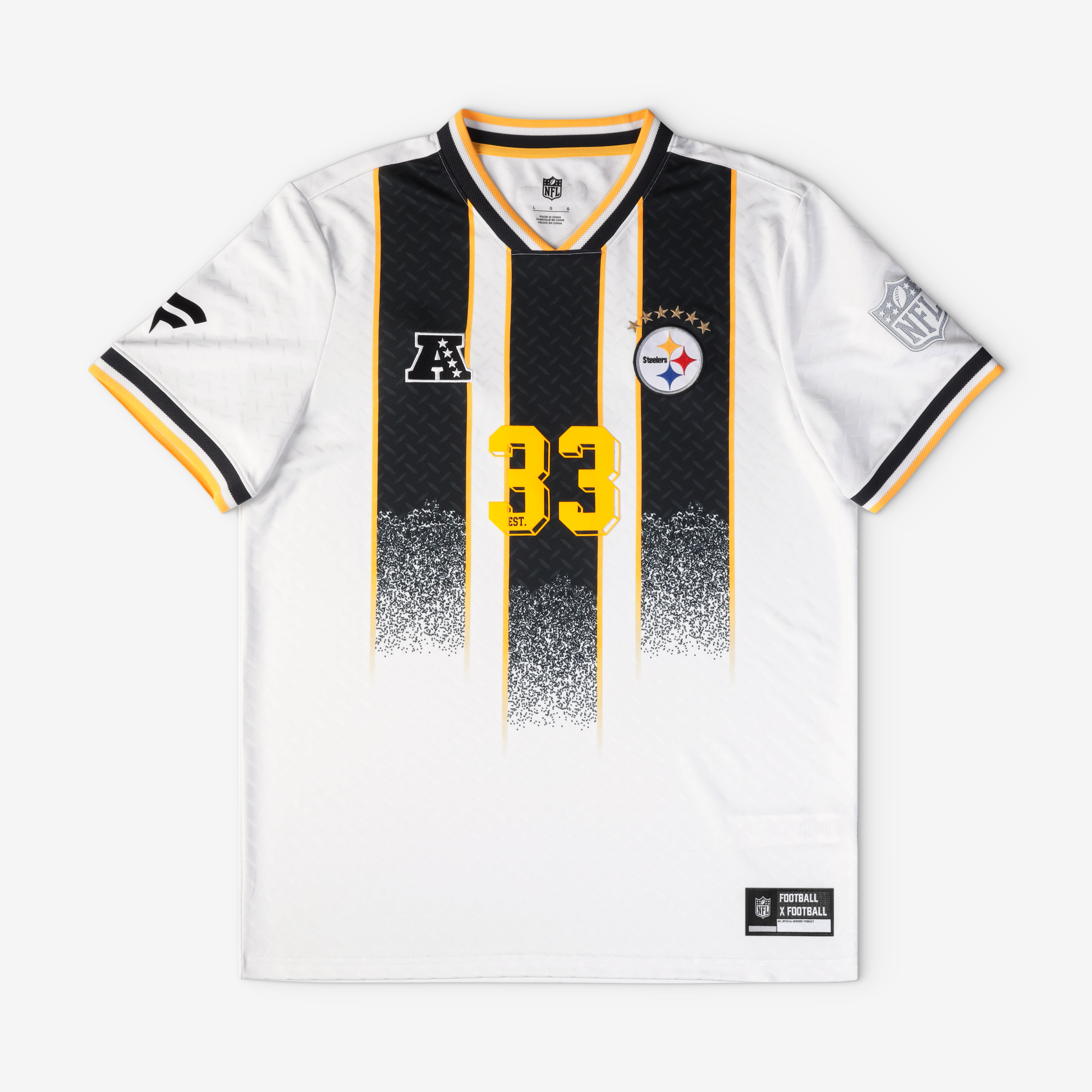 Men's Fanatics White Pittsburgh Steelers Football x Football V-Neck Fan Top
