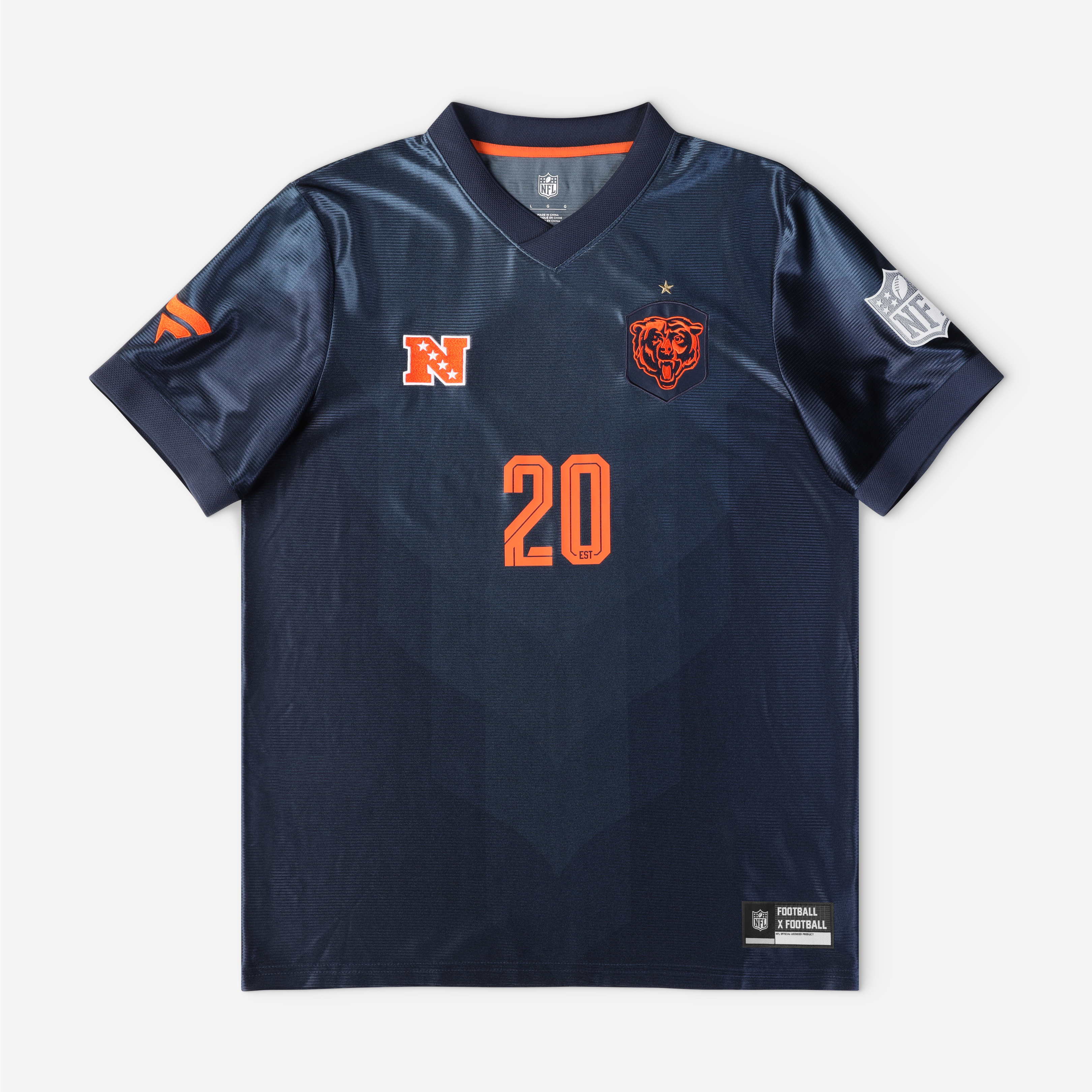 Men's Fanatics Navy Chicago Bears Football x Football V-Neck Fan Top