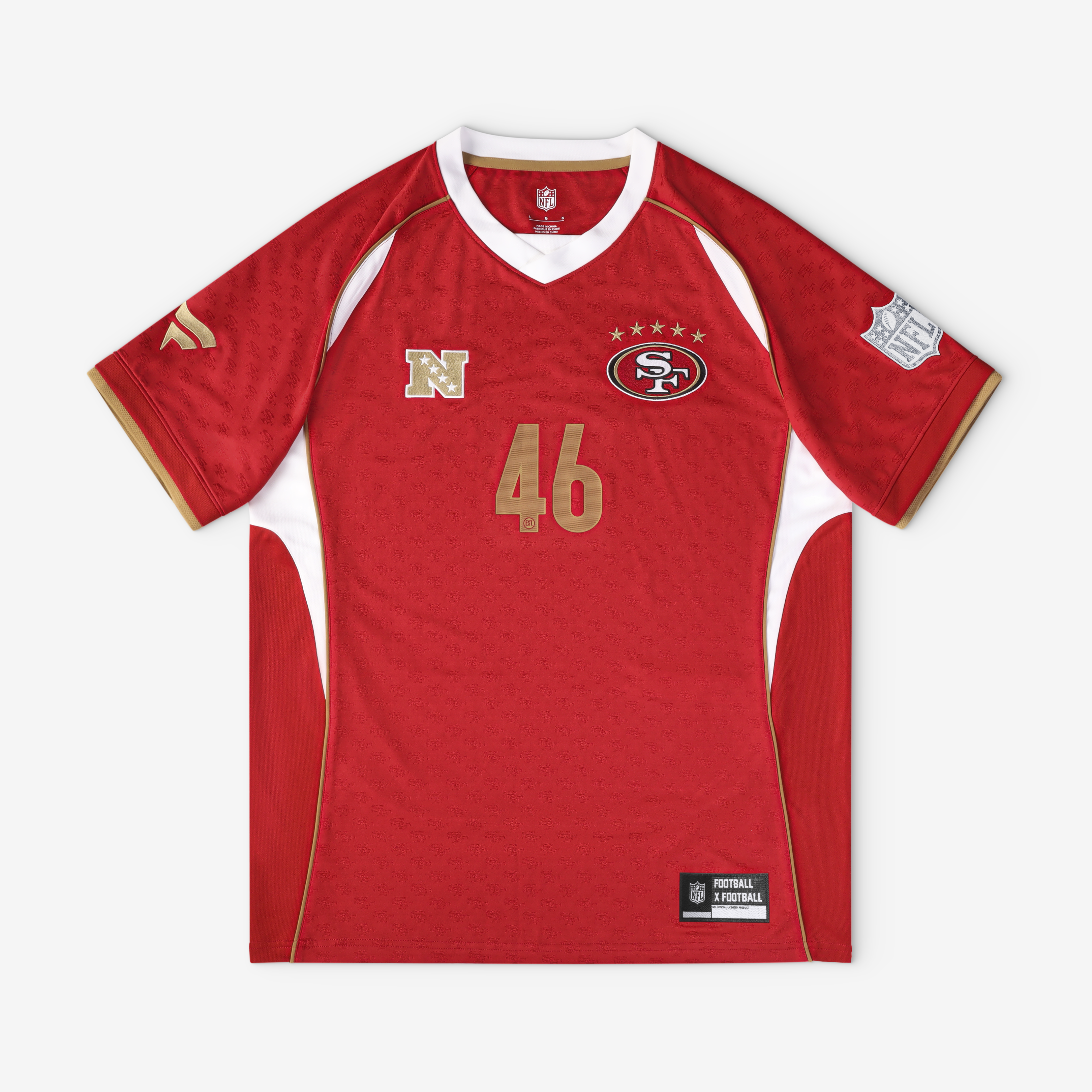 Men's Fanatics Scarlet San Francisco 49ers Football x Football V-Neck Fan Top