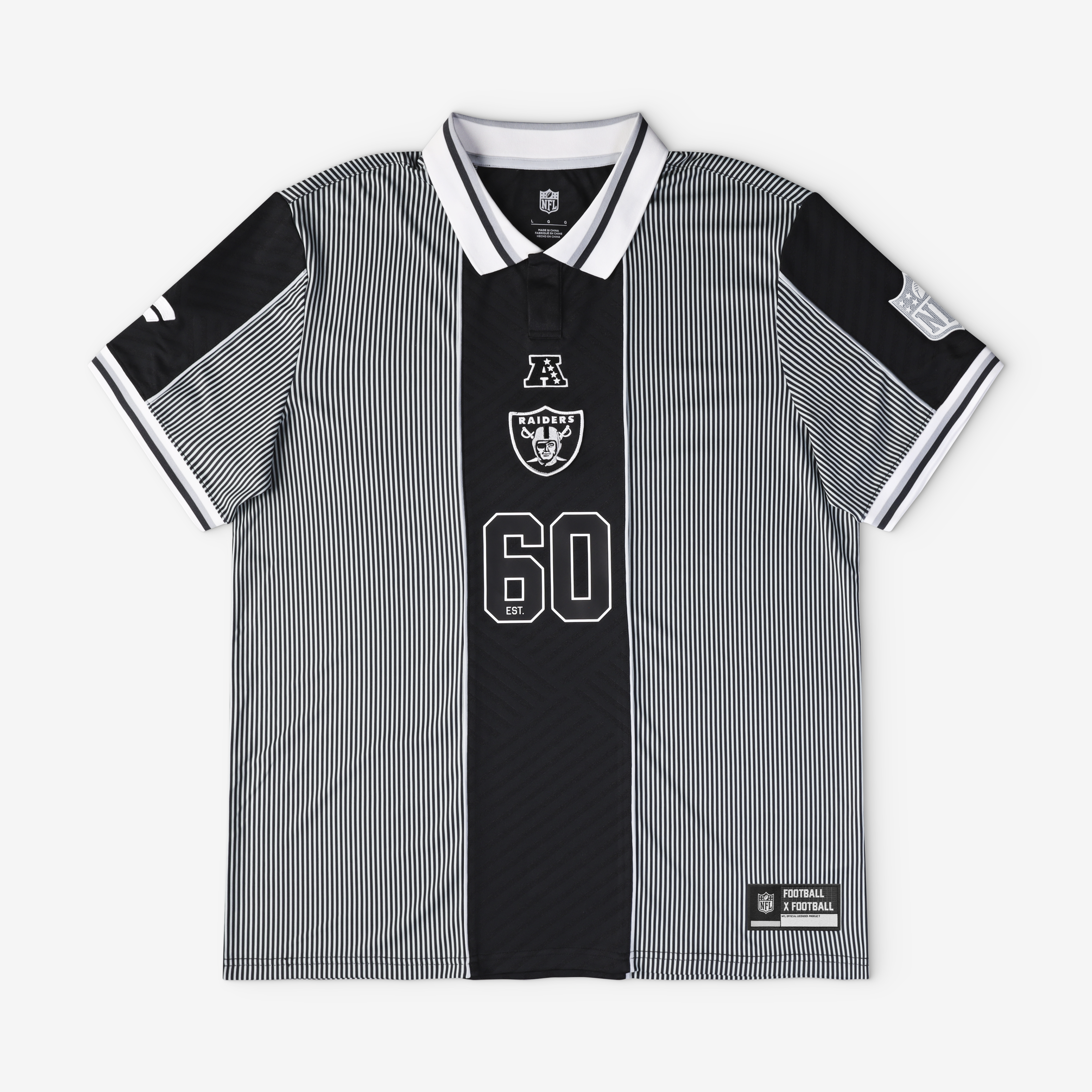 Men's Fanatics Black Las Vegas Raiders Football x Football Collared Fan Top