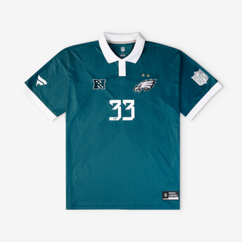 Youth Fanatics Midnight Green Philadelphia Eagles Football x Football Collared Fan Top