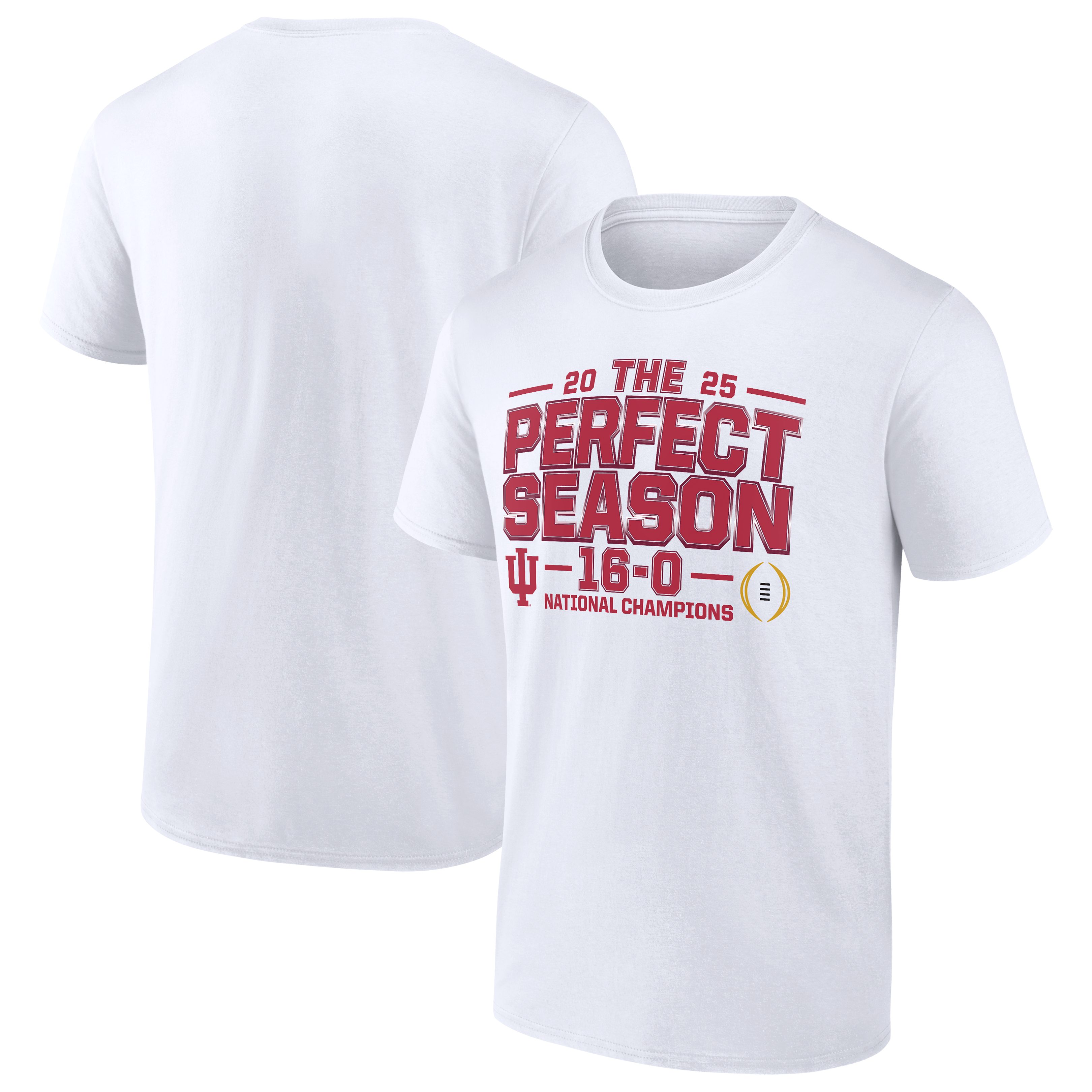 Men's Fanatics White Indiana Hoosiers College Football Playoff 2025 National Champions Hometown T-Shirt