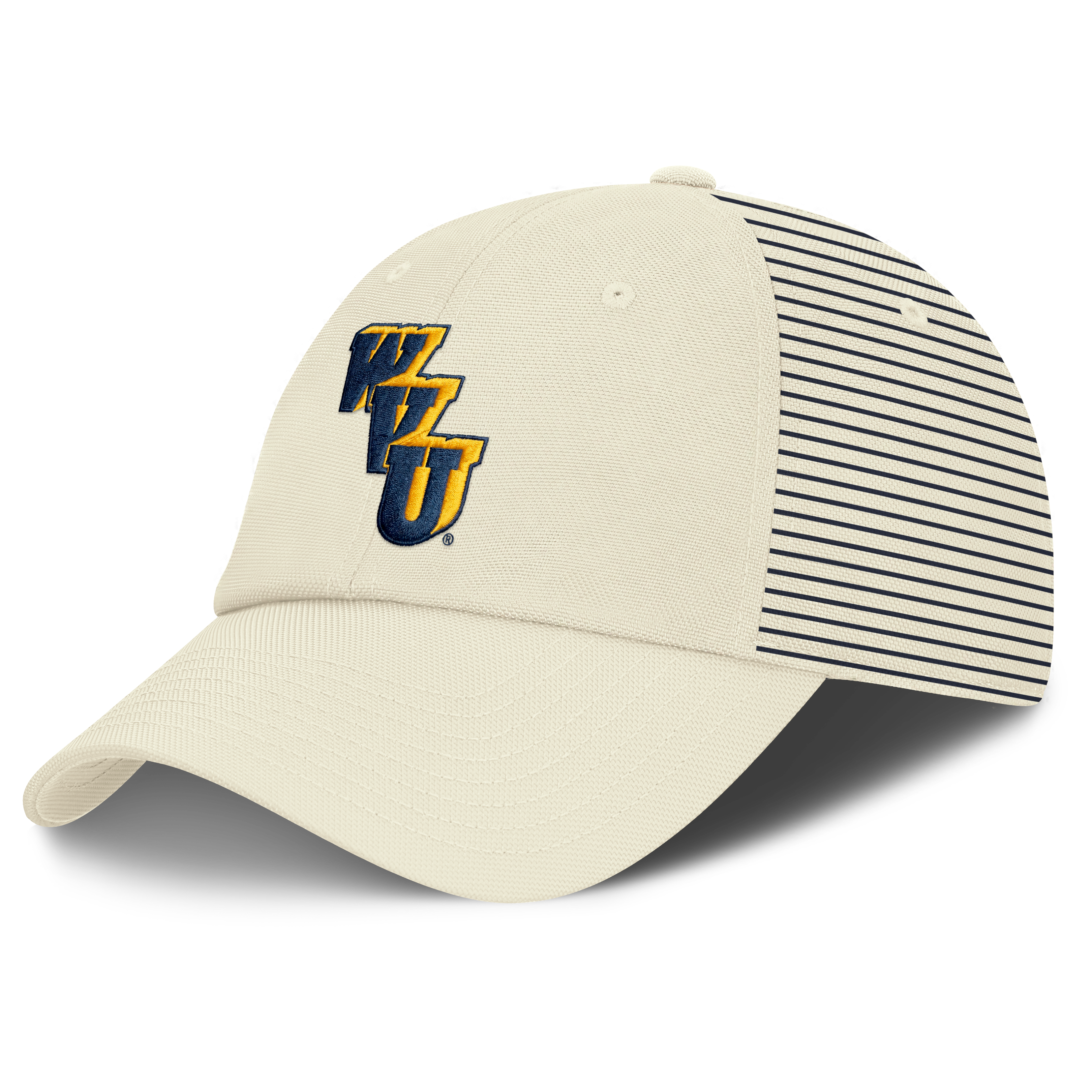 Men's Nike White West Virginia Mountaineers Vault Logo Striped Club Adjustable Hat