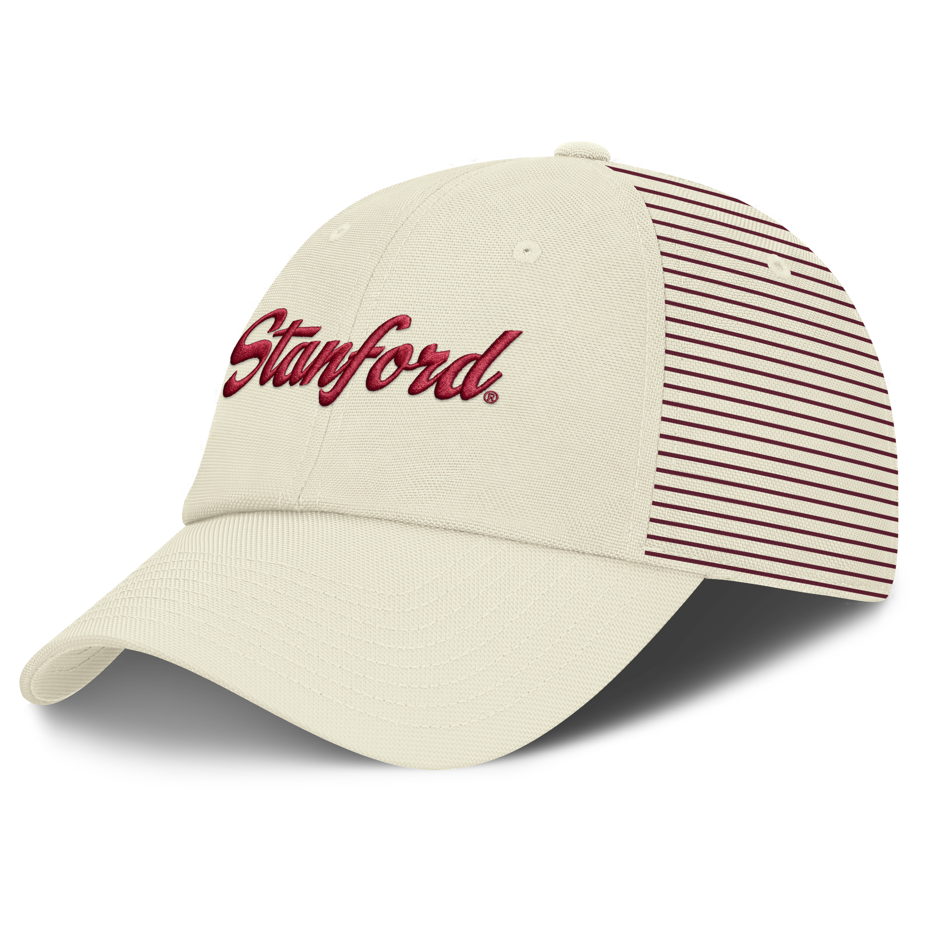 Men's Nike White Stanford Cardinal Vault Logo Striped Club Adjustable Hat