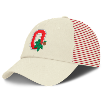 Men's Nike White Ohio State Buckeyes Vault Logo Striped Club Adjustable Hat