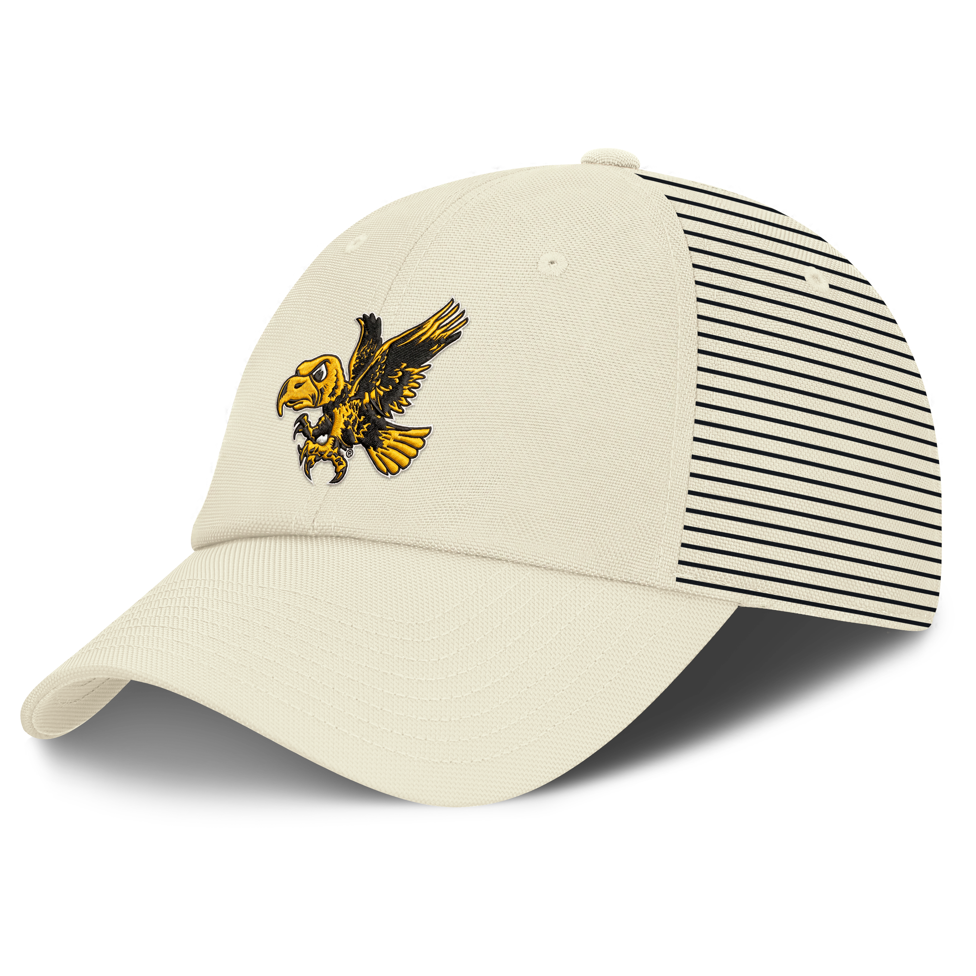Men's Nike White Iowa Hawkeyes Vault Logo Striped Club Adjustable Hat