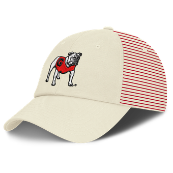 Men's Nike White Georgia Bulldogs Vault Logo Striped Club Adjustable Hat