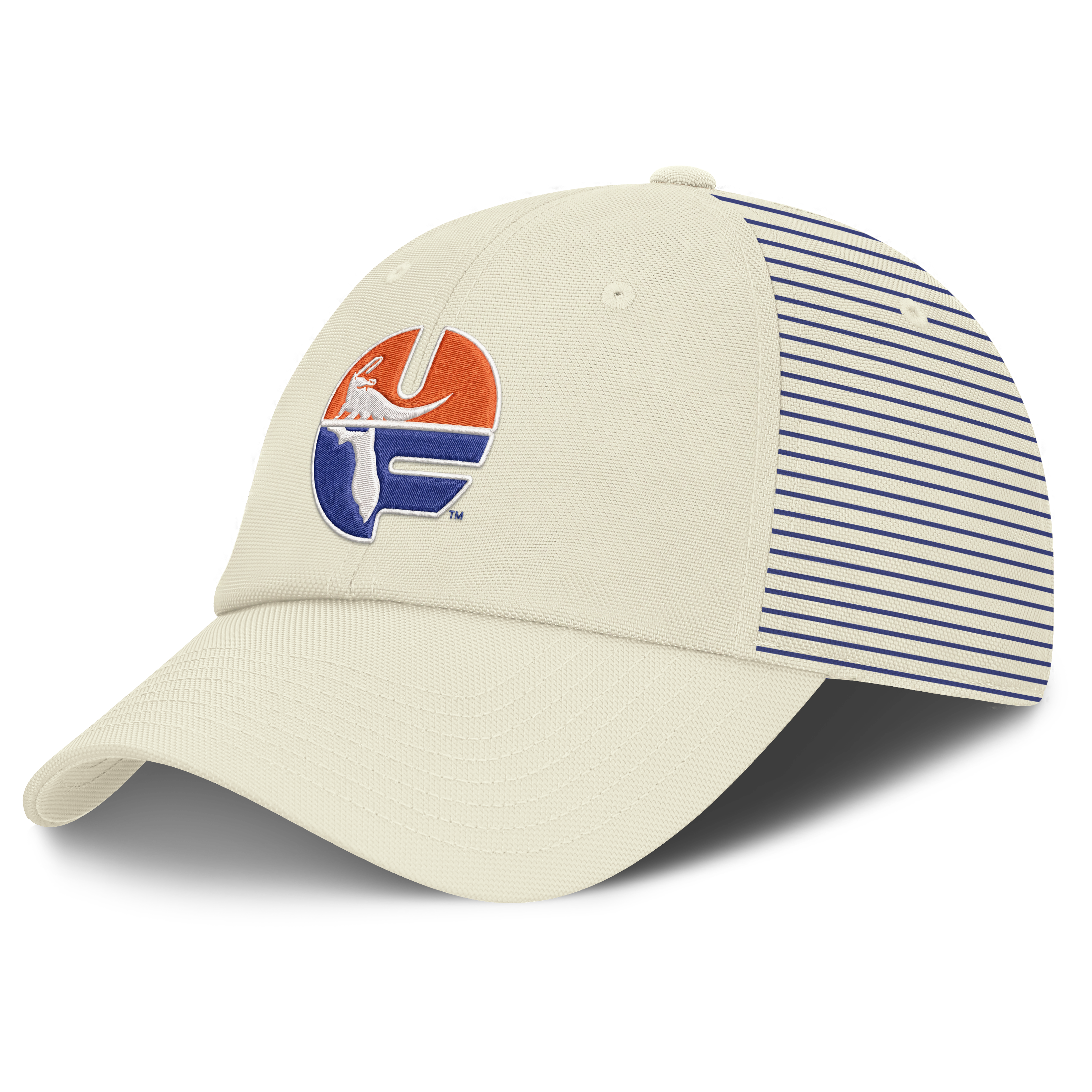 Men's Nike White Florida Gators Vault Logo Striped Club Adjustable Hat