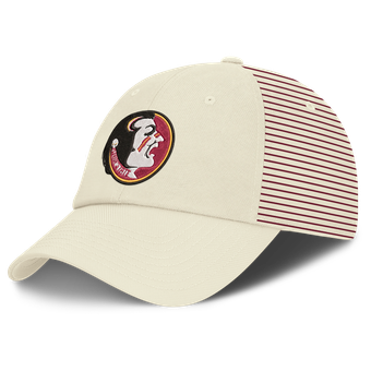 Men's Nike White Florida State Seminoles Vault Logo Striped Club Adjustable Hat