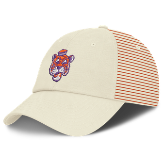 Men's Nike White Clemson Tigers Vault Logo Striped Club Dri-FIT Adjustable Hat