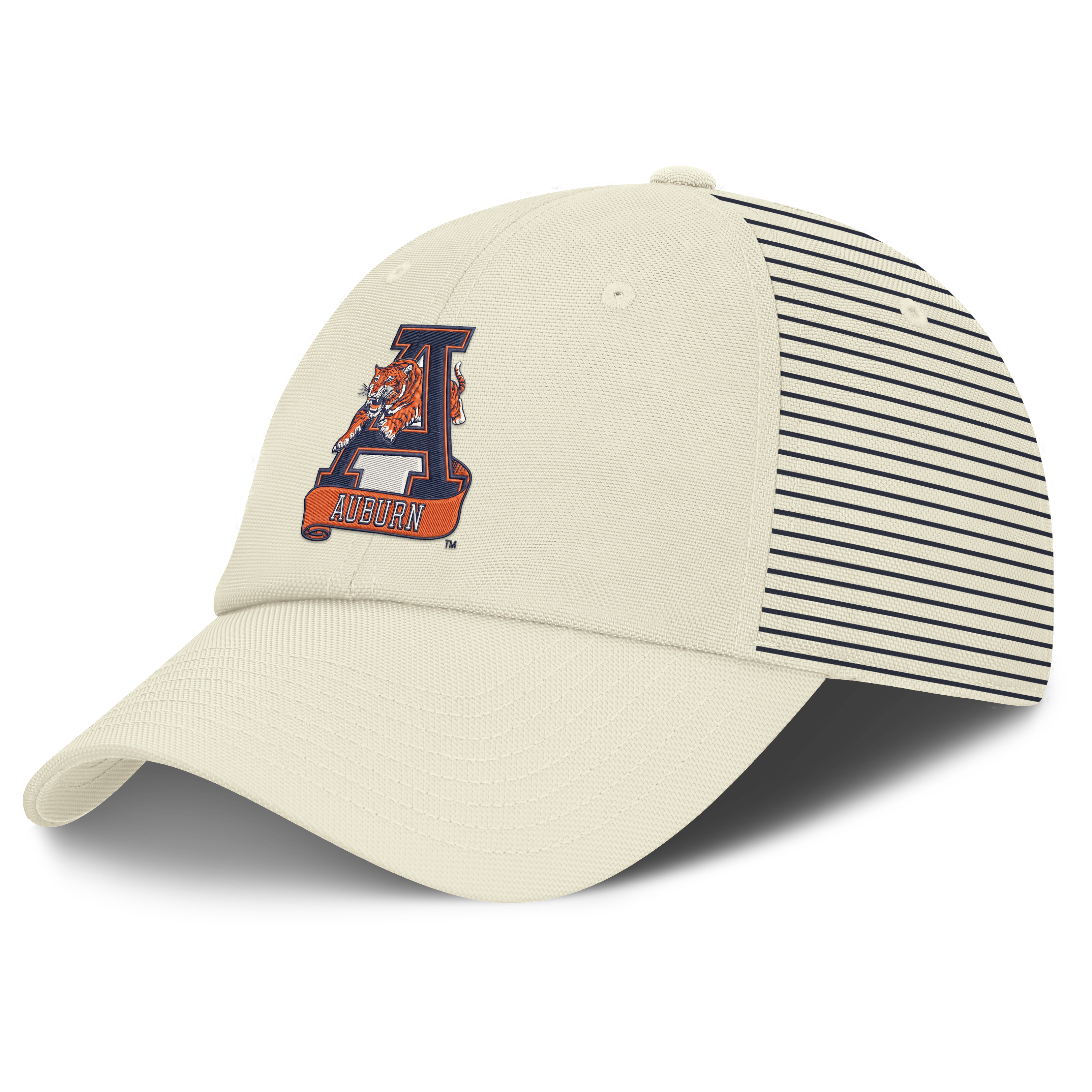 Men's Nike White Auburn Tigers Vault Logo Striped Club Adjustable Hat