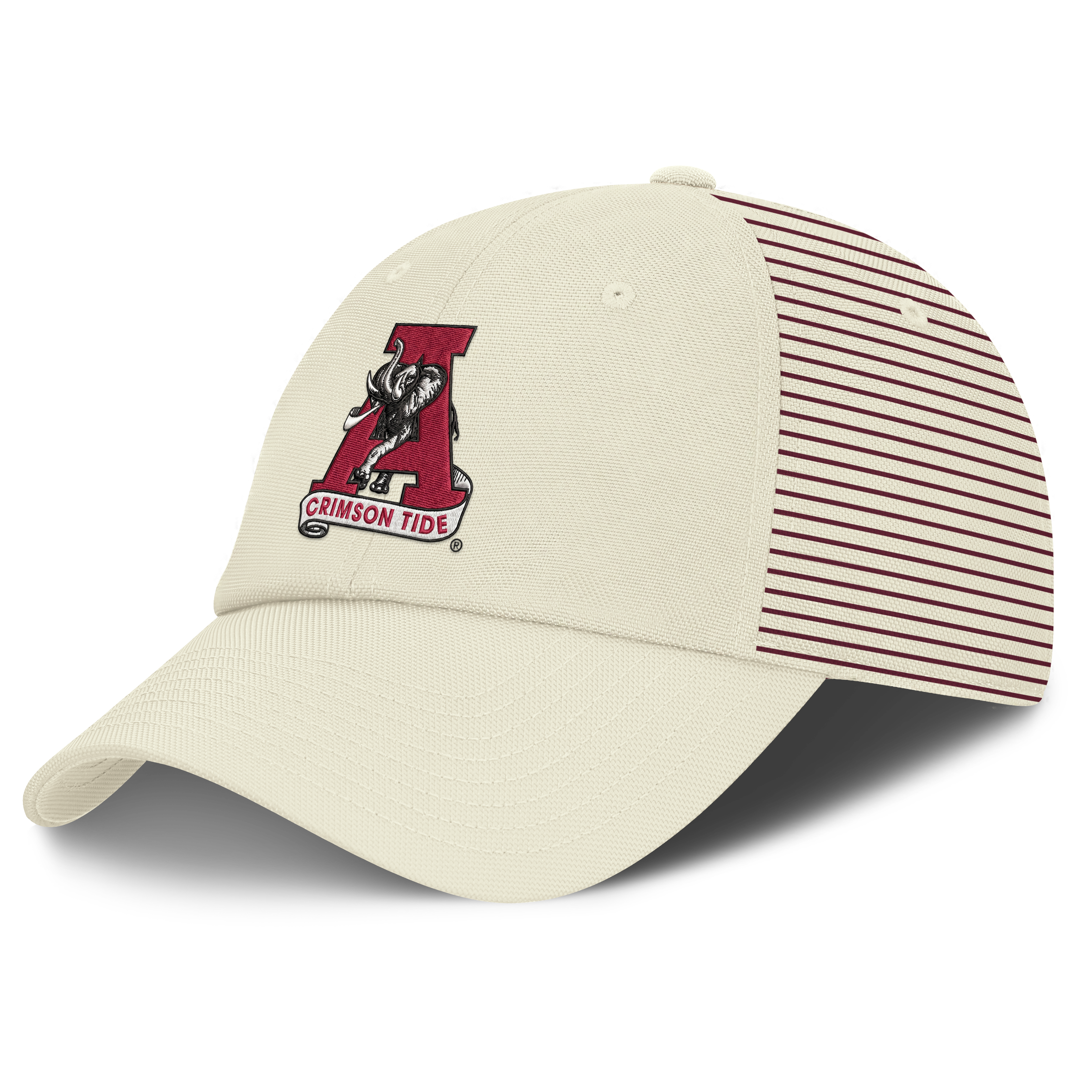 Men's Nike White Alabama Crimson Tide Vault Logo Striped Club Adjustable Hat