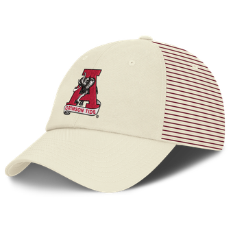 Men's Nike White Alabama Crimson Tide Vault Logo Striped Club Dri-FIT Adjustable Hat