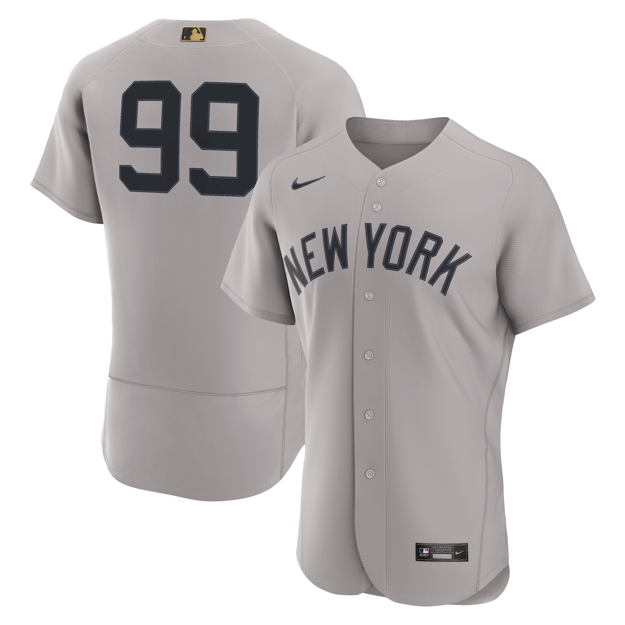 Maglia autentica da uomo Nike Aaron Judge grigia dei New York Yankees, premiata con la MLB.